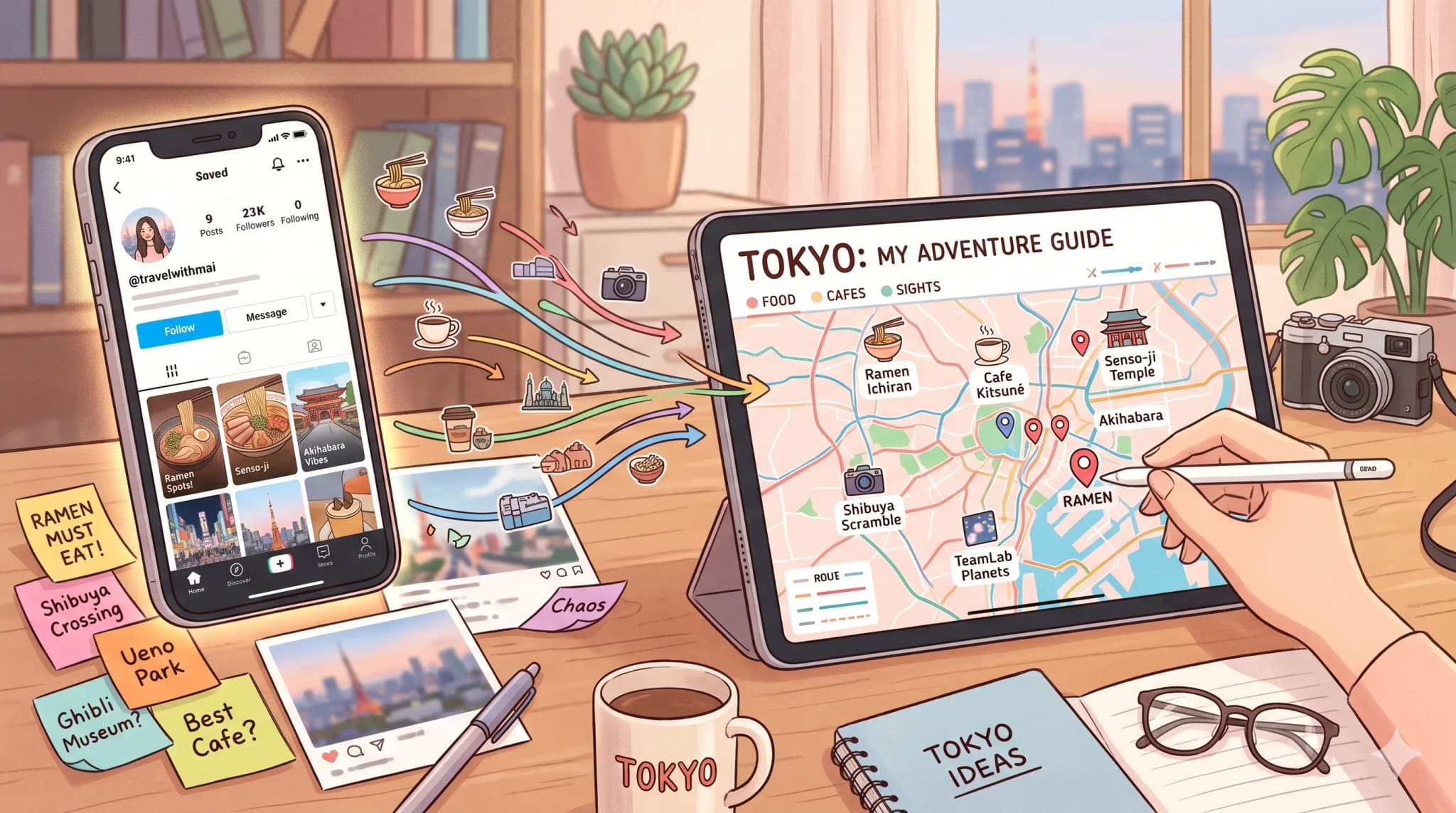 Organizing TikTok travel saves into a mapped trip list